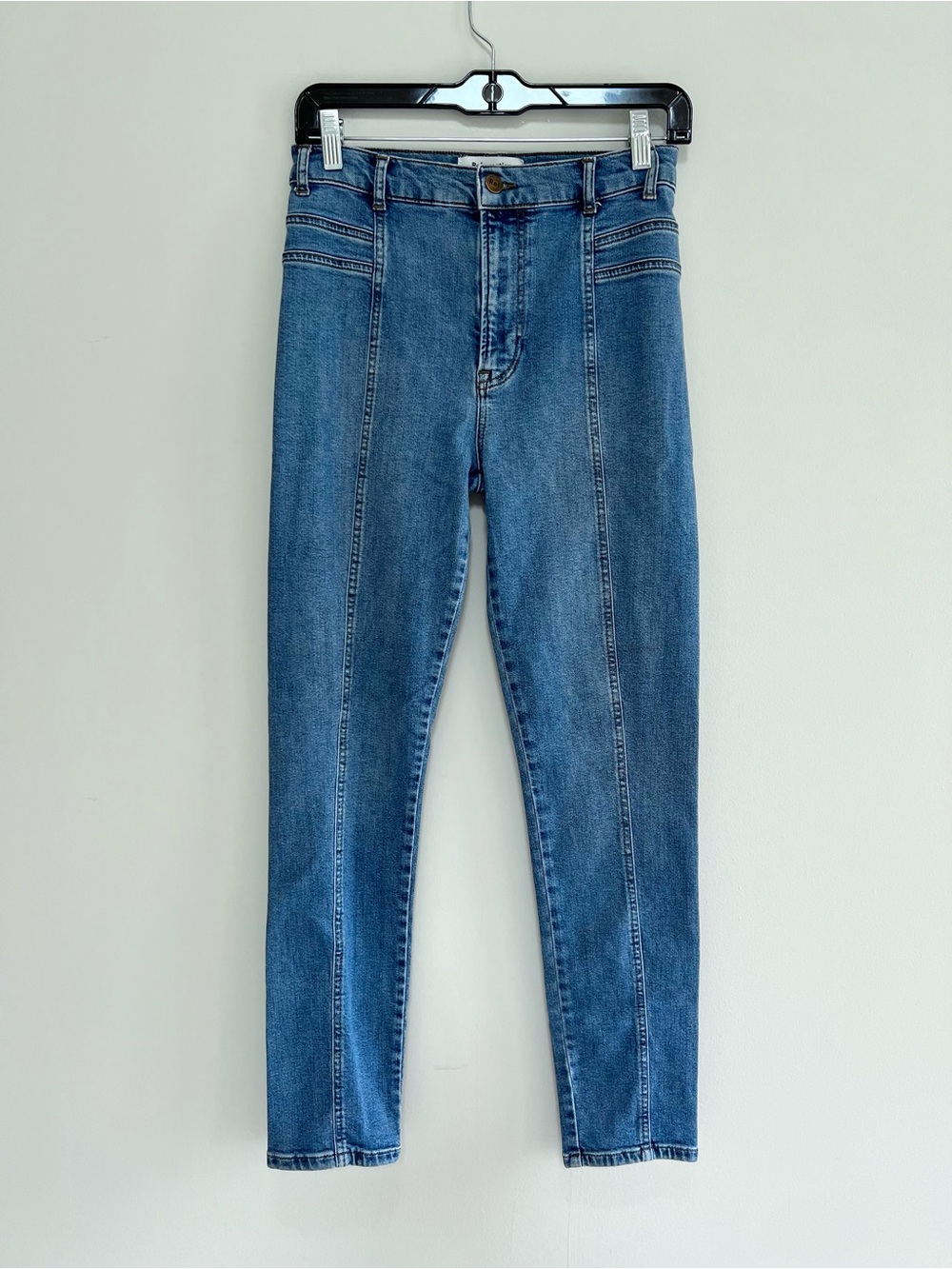 Reformation High Rise Skinny Leg Jeans in Rhine Med Blue Wash (PO# 9843), sz 27 - Picture 2 of 9
